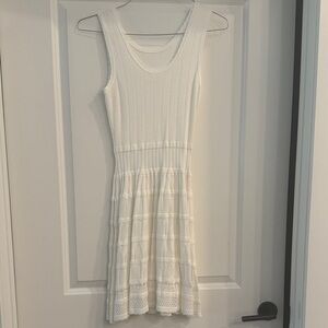 Amazon White Ribbed Mini Dress